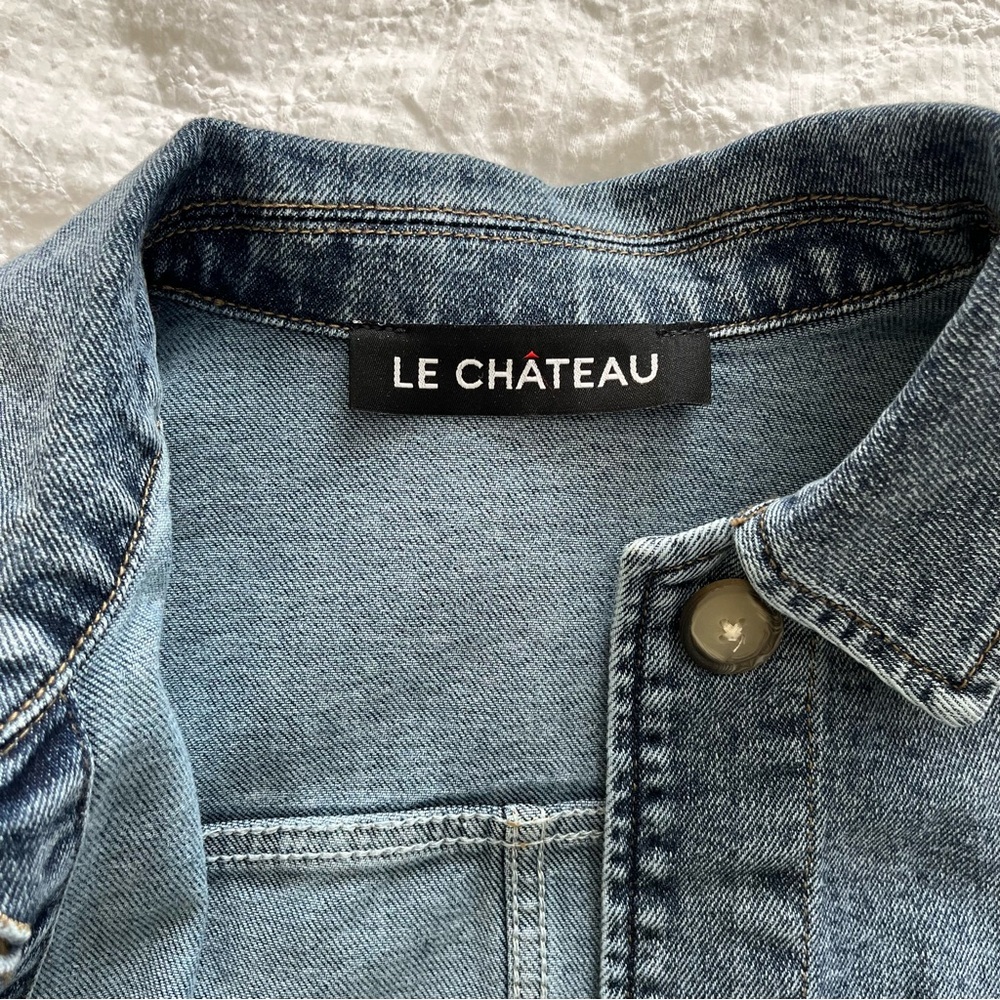 Le Chateau Light Blue Denim Jacket - Picture 2 of 7